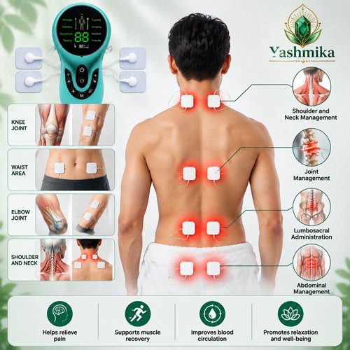 دستگاه تنس فیزیوتراپی خانگی یشمیکا (Yashmika) | تسکین درد و ماساژور عضلانی EMS — تصویر 1